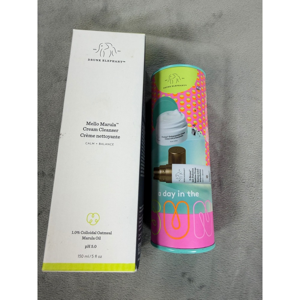 Drunk Elephant Mello Marula Cream Cleanser w/ Protini Cream / D-Bronzi Drops NIB